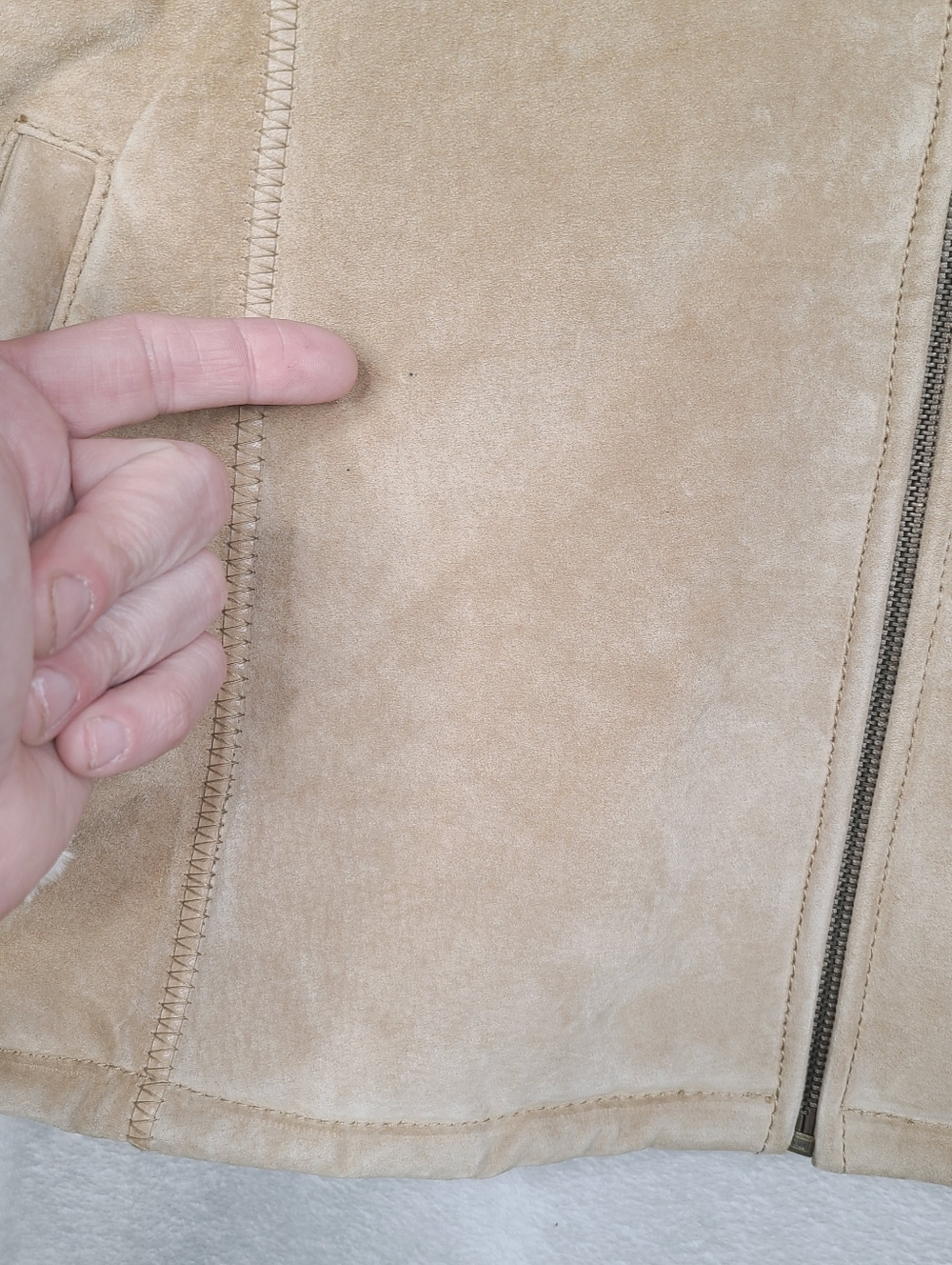 Vintage Fabio Penny Lane Suede Leather Coat Jacket Womens Large Tan Beige Lined - Picture 5 of 16